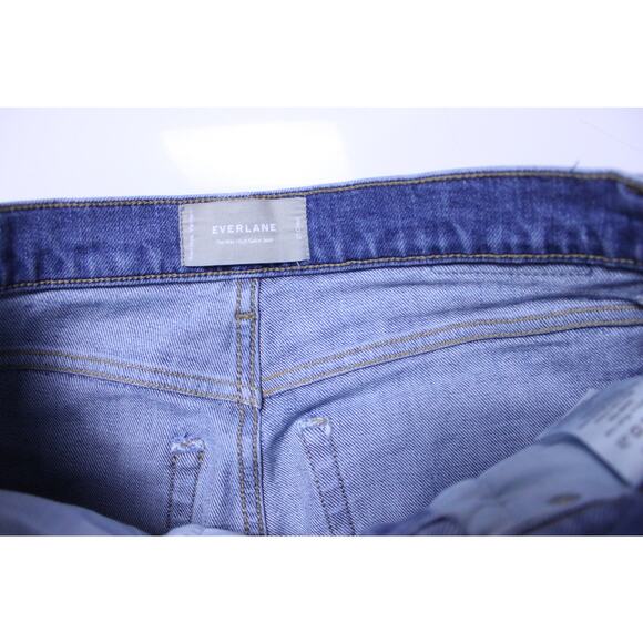 Everlane Jeans Womens SZ 27 Crop Way High Sailor Wide Leg Raw Hem Artsy Boho - Picture 3 of 5